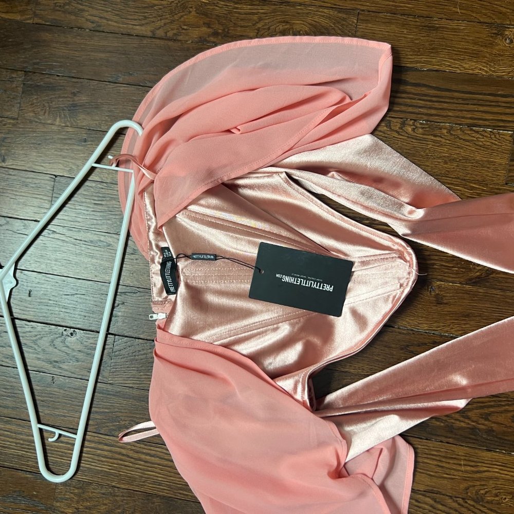 Pretty Little Thing Pink Satin Corset - Picture 2 of 2